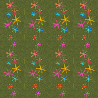 縄文小紋「春の花・抹茶」鯨尺