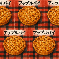 アップルパイとチェックのテーブルクロス
